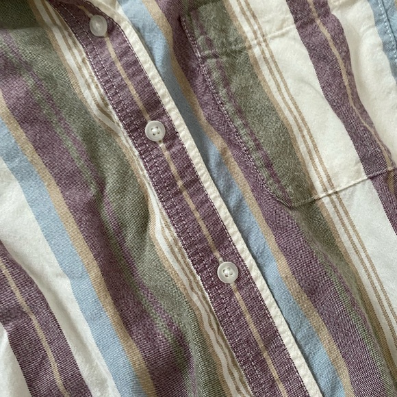 American Eagle Stripped Button Down Oversized Shirt - Picture 2 of 6